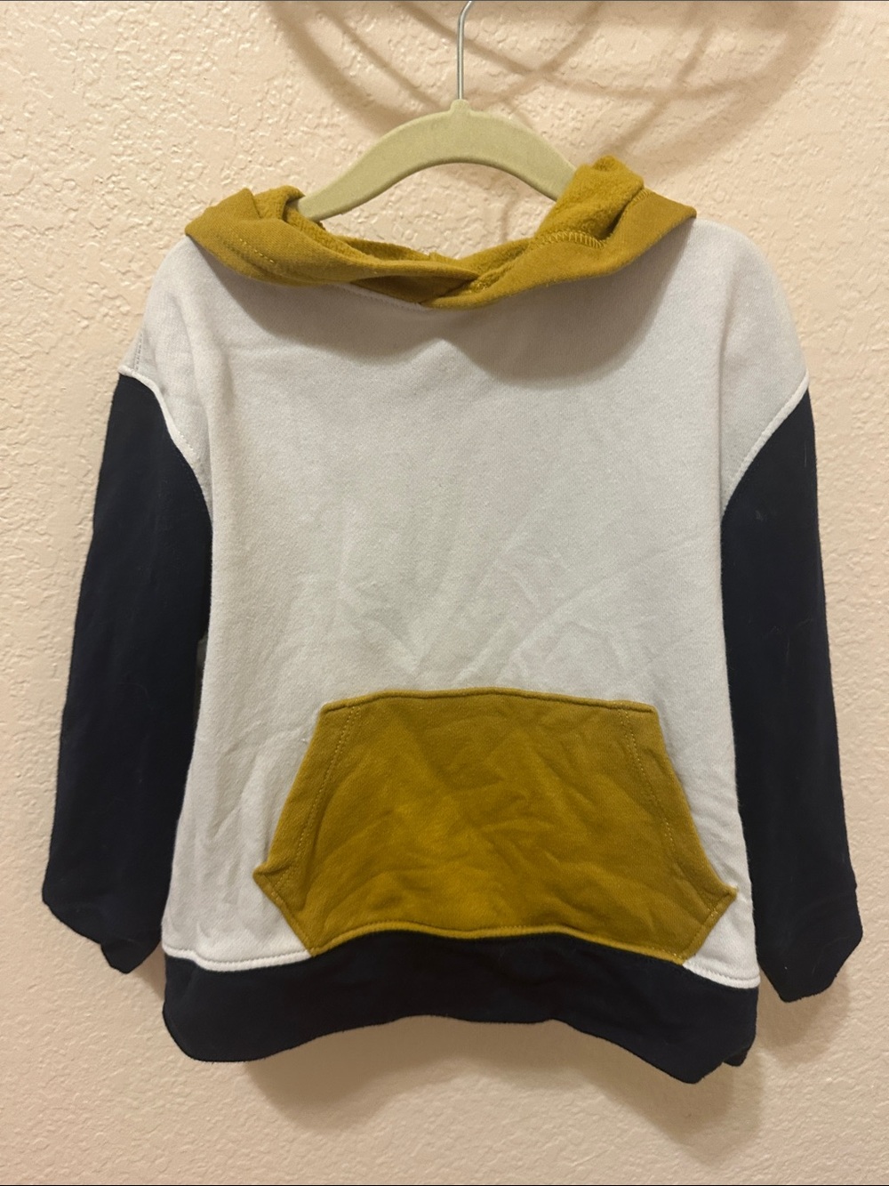 Old Navy Two-Tone Hooded Pullover - Mustard & White
